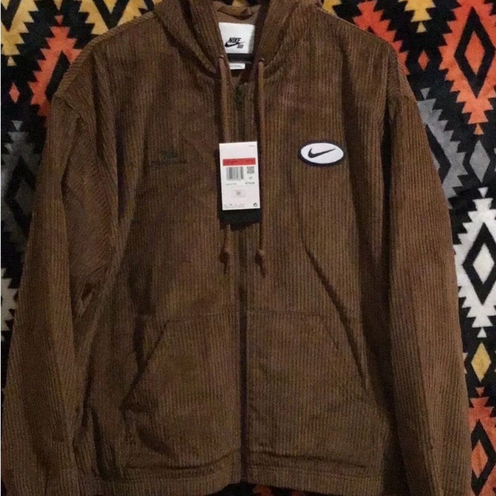 NWT Deadstock Nike SB Brown Corduroy Jacket with Hood Large Unisex